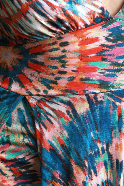 Tie-Dye Burst M-Slit Maxi Dress