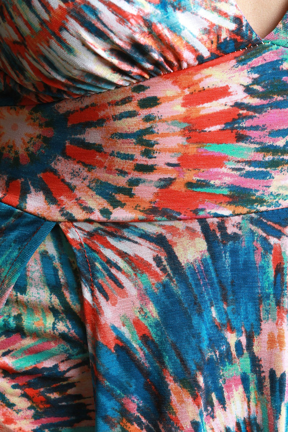 Tie-Dye Burst M-Slit Maxi Dress