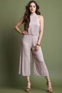 Chevron Knit Cutaway Goucho Jumpsuit