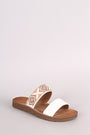 Bamboo Double Band Beadwork Slide Sandal