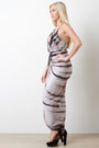 Jersey Knit Tie Dye Draped Tulip Maxi Dress