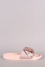 Qupid Satin Bow Accent Slide Sandal