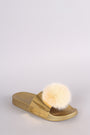PomPom Accent Slide Sandal