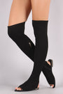 Bamboo Suede Over-The-Knee Sandal Boots