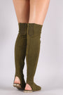 Bamboo Suede Over-The-Knee Sandal Boots