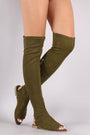 Bamboo Suede Over-The-Knee Sandal Boots