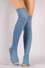 Bamboo Denim Over-The-Knee Sandal Boots