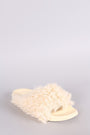 Bamboo Curly Shearling Fur Slide Sandal