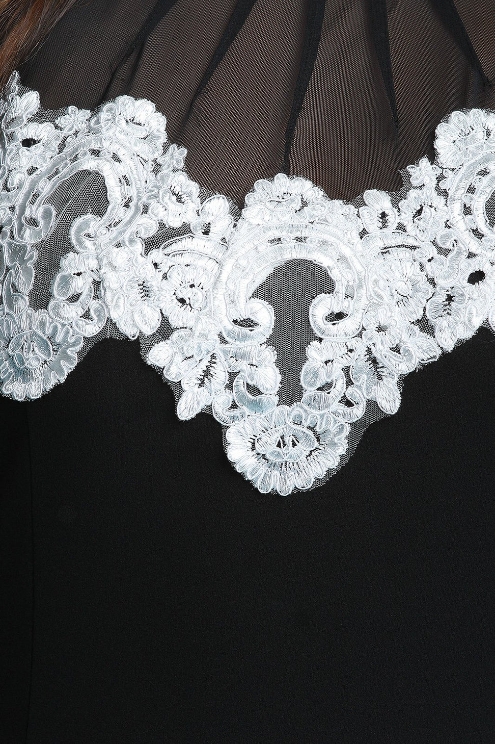 Mock Neck Crochet Mesh Midi Dress - NoveltyOne