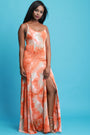 Left Slit Tie Dye Maxi Dress
