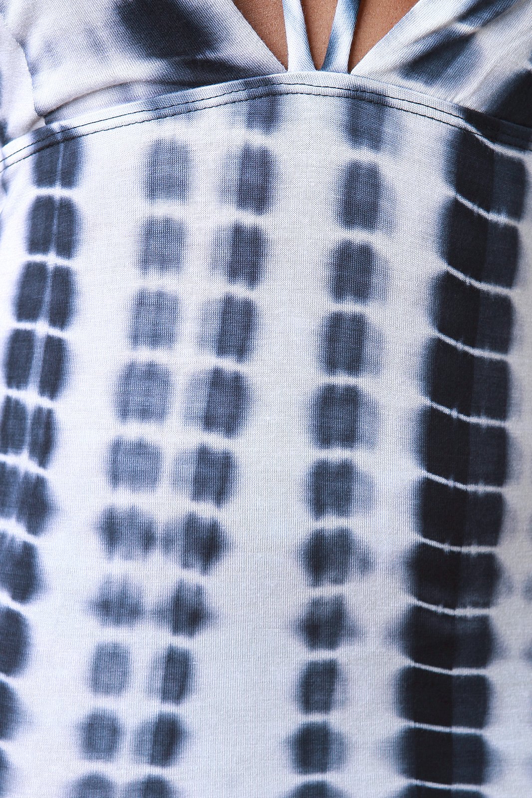 V-Caged Neckline Tie Dye Bodycon Dress