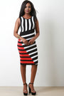 Striped Sweater Knit Bodycon Dress