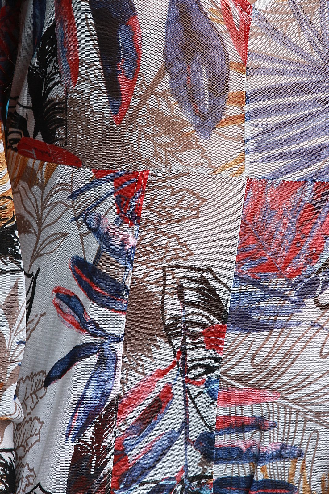 Leaf Mesh Long Sleeve Jumpsuit Maxi Dress