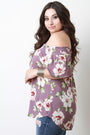 Floral Print Off-The-Shoulder Blouse Top