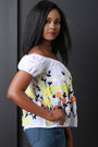 Off The Shoulder Floral Embroidery Top