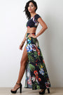 Tropic Hibiscus Two Piece M-Slit Maxi Dress