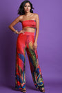 Abstract Color Splash Two Piece Palazzo Pants Set - NoveltyOne