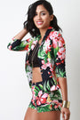Blazer With Shorts Tropic Print Set