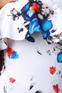 Ruffle Hem Floral Bardot Dress