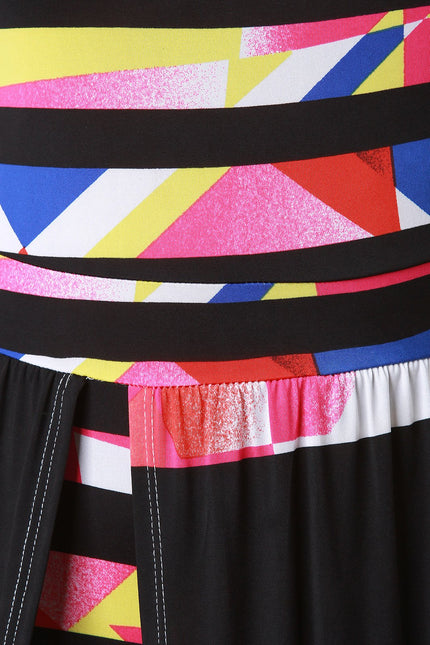 Geo Striped Bardot Maxi Dress - NoveltyOne