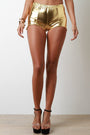 High Waisted Metallic Hot Shorts