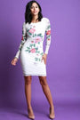Floral Vine Mesh Bodycon Dress