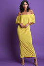 Flutter Bardot Fitted Maxi Dress
