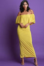 Flutter Bardot Fitted Maxi Dress