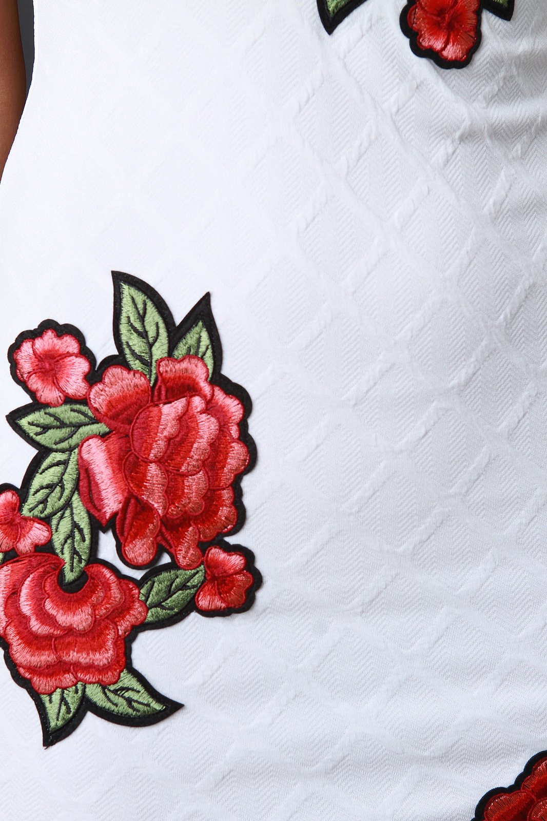 Floral Applique Quilted Tube Midi Dress - NoveltyOne