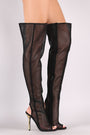 Wild Diva Lounge Netted Mesh Stiletto Over-The-Knee Boots