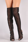 Wild Diva Lounge Netted Mesh Stiletto Over-The-Knee Boots