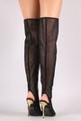 Wild Diva Lounge Netted Mesh Stiletto Over-The-Knee Boots
