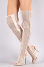 Wild Diva Lounge Netted Mesh Stiletto Over-The-Knee Boots