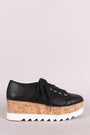 Bamboo Lug Sole Lace Up Oxford Platform Wedge