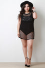 Girl Power Fishnet Crew Neck Cover Up Mini Dress - NoveltyOne