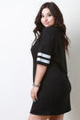 Slay Round Neck Striped Sleeve T-Shirt Dress