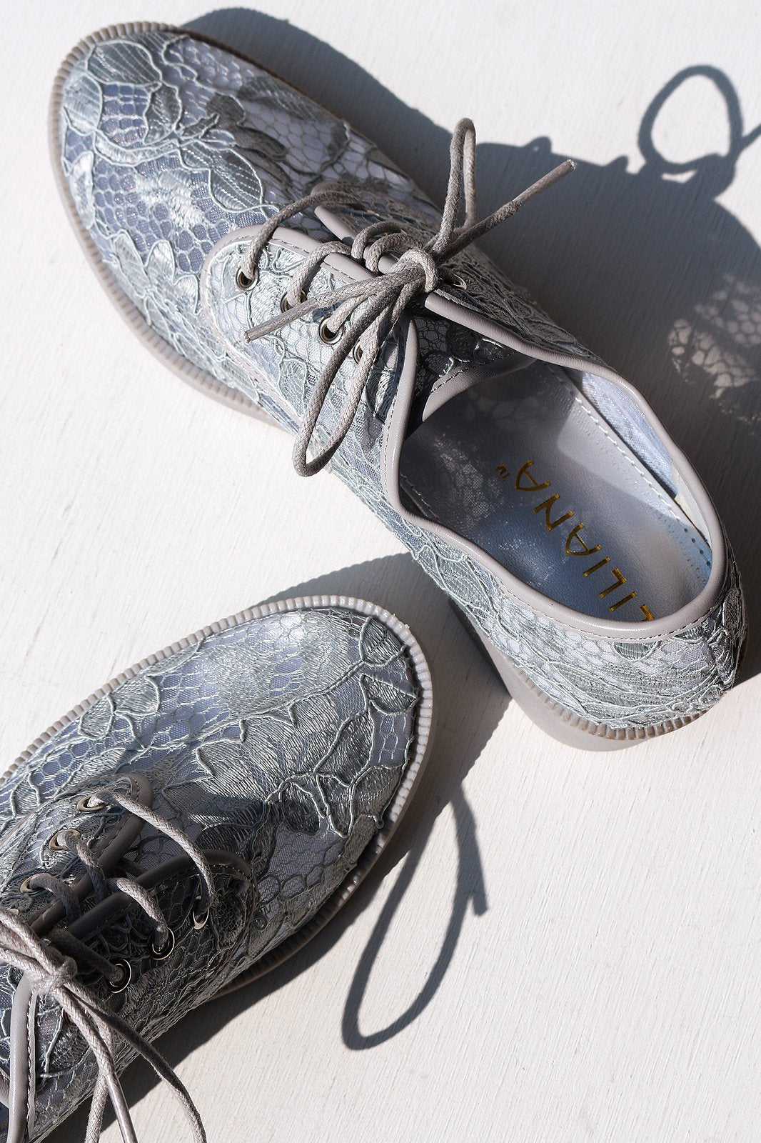 Liliana Semi-Sheer Paisley Lace-Covered Oxfords - NoveltyOne