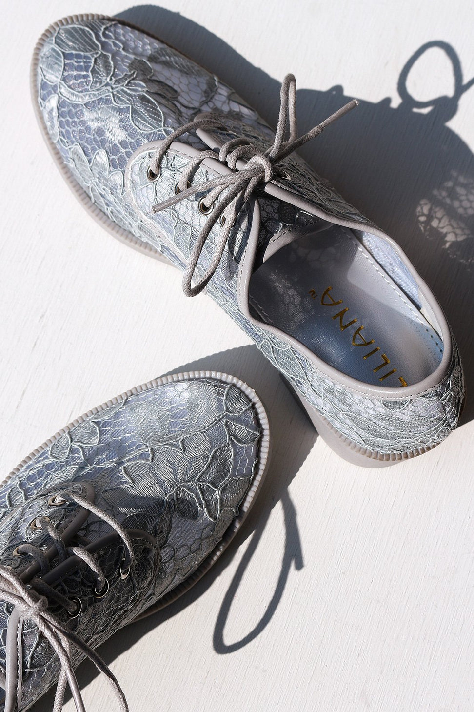 Liliana Semi-Sheer Paisley Lace-Covered Oxfords - NoveltyOne