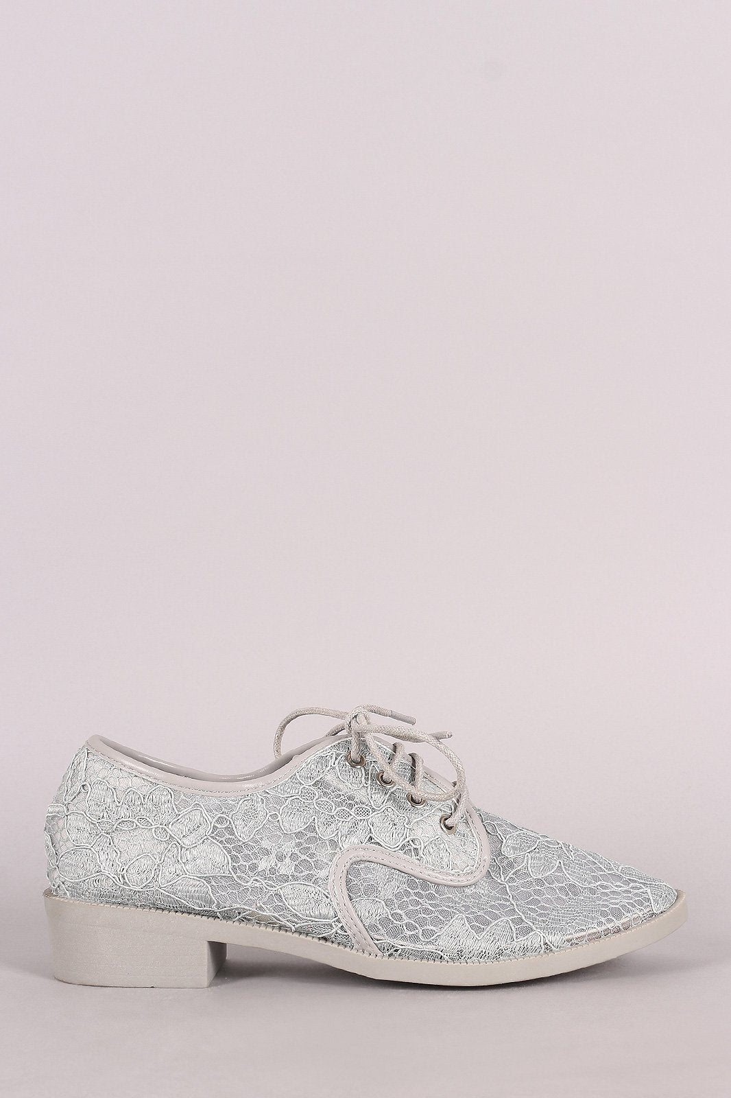 Liliana Semi-Sheer Paisley Lace-Covered Oxfords - NoveltyOne