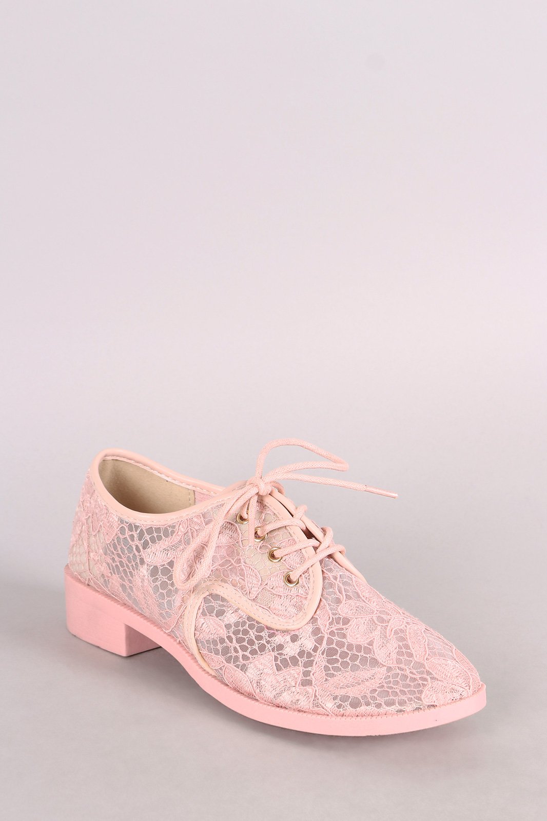 Liliana Semi-Sheer Paisley Lace-Covered Oxfords - NoveltyOne