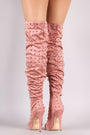 Liliana Studded Spike Suede Slouchy Over-The-Knee Boots - NoveltyOne