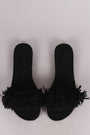 Liliana Suede Fringe Open Toe Slide Sandal - NoveltyOne