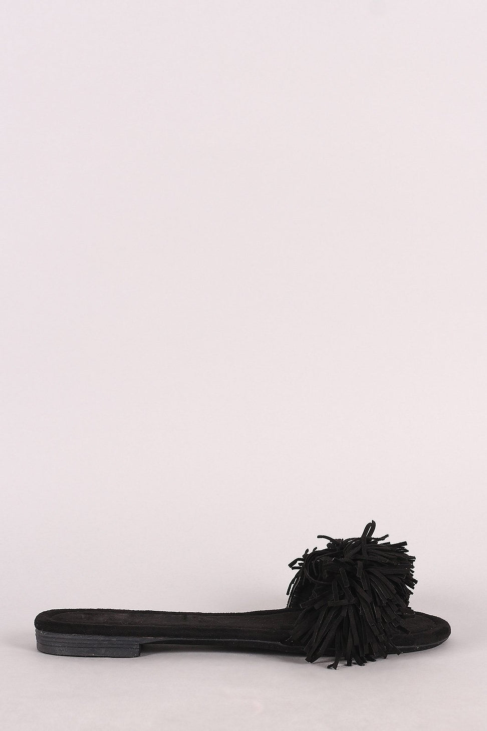 Liliana Suede Fringe Open Toe Slide Sandal - NoveltyOne