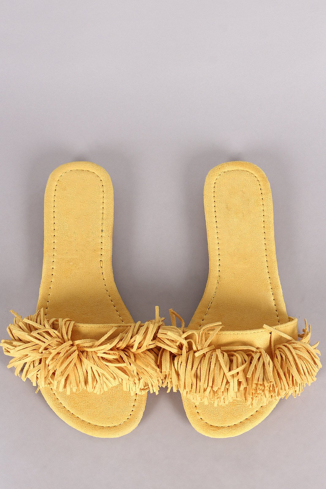 Liliana Suede Fringe Open Toe Slide Sandal - NoveltyOne