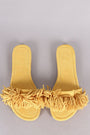 Liliana Suede Fringe Open Toe Slide Sandal - NoveltyOne