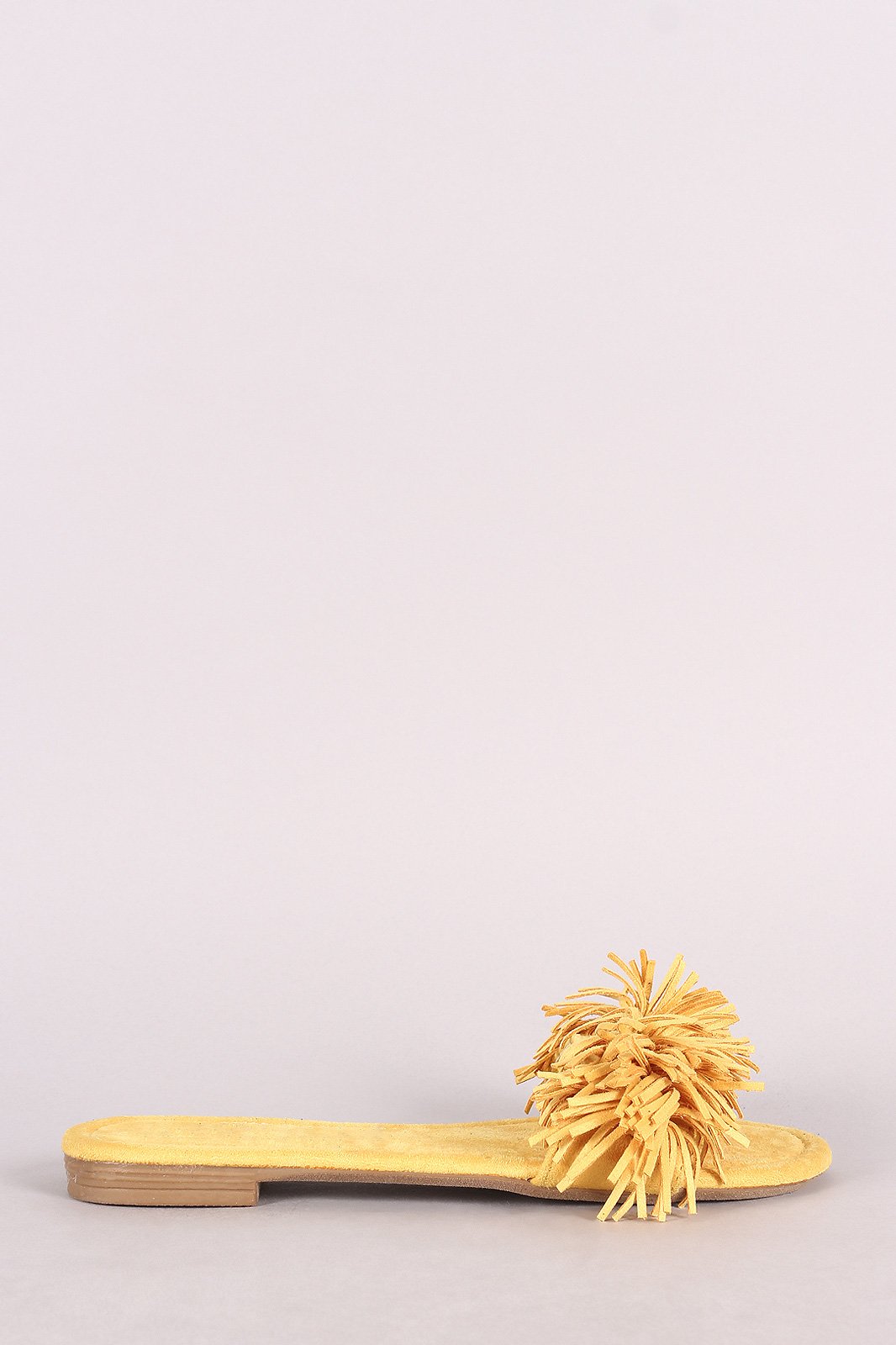 Liliana Suede Fringe Open Toe Slide Sandal - NoveltyOne