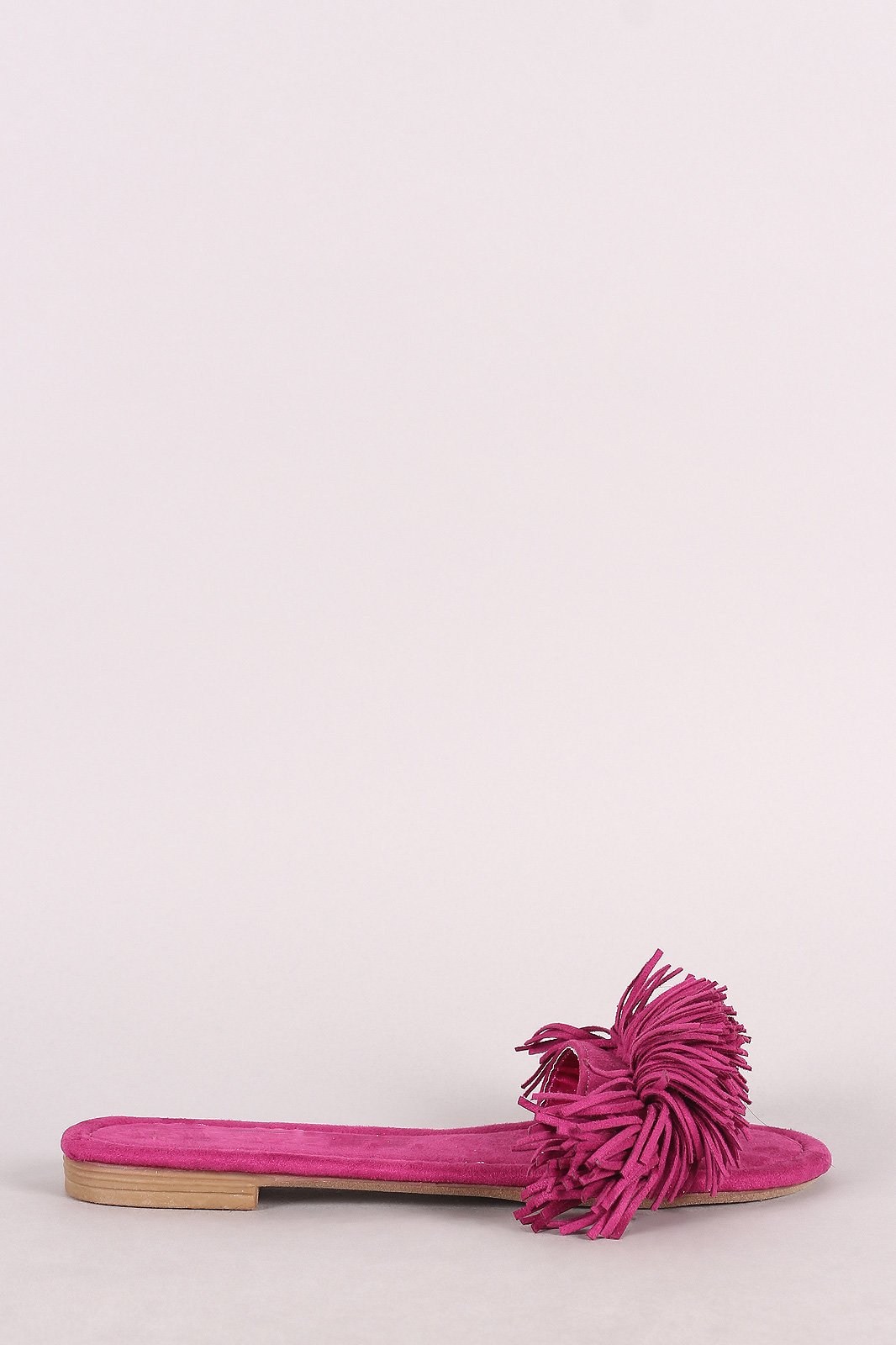 Liliana Suede Fringe Open Toe Slide Sandal - NoveltyOne