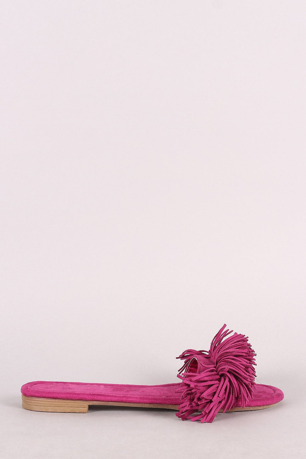 Liliana Suede Fringe Open Toe Slide Sandal - NoveltyOne