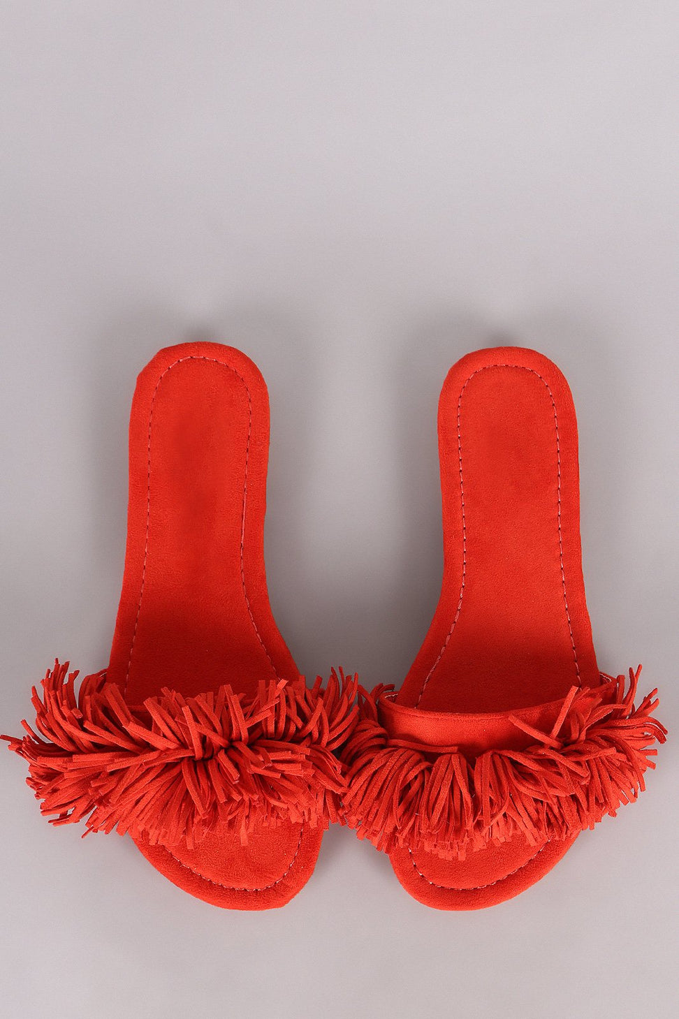 Liliana Suede Fringe Open Toe Slide Sandal - NoveltyOne