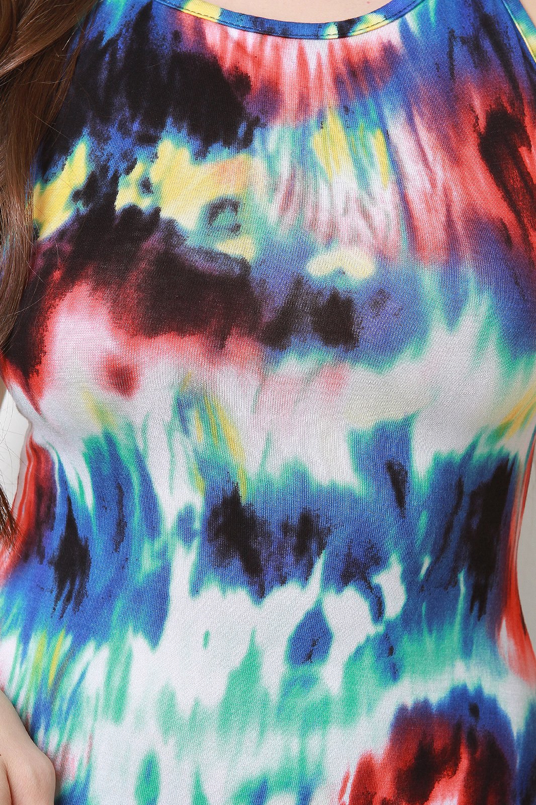 Tie Dye Cross-Back Midi Dress